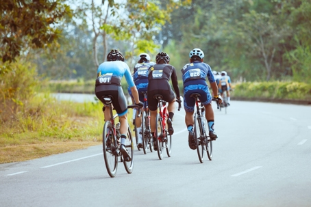 group of cyclist riding